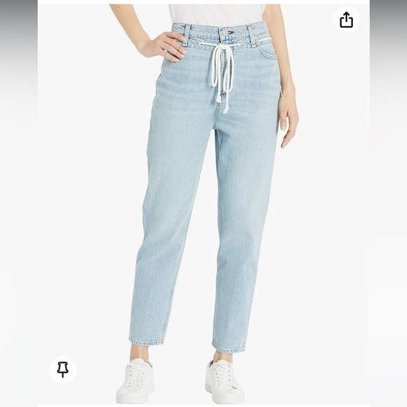 Hudson Jeans Elly High Rise Tapered Crop Denim Jeans In Skyline Size 25 - Picture 2 of 15